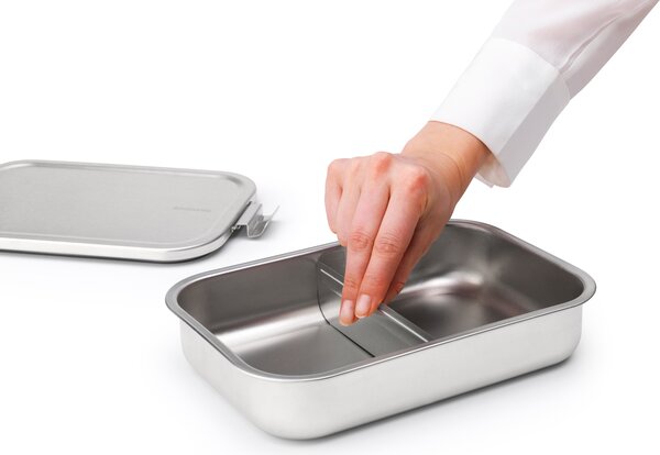 Brabantia 203800 Krabička na svačinu Make & Take s přihrádkami L matná ocel