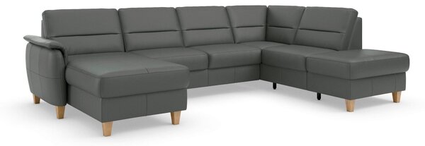 SEDACÍ SOUPRAVA, kůže, antracitová Sit & More - Sedací soupravy, Online Only