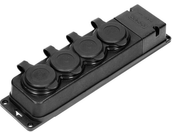 Odolná gumová rozbočka ORNO OR-AE-13167, 4x zásuvka, IP44