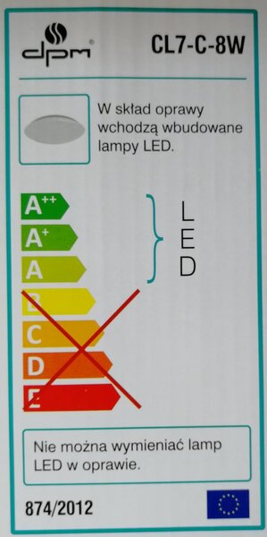 Stropní LED svítidlo, IP20, 8W, 560lm, 4000K, bílé
