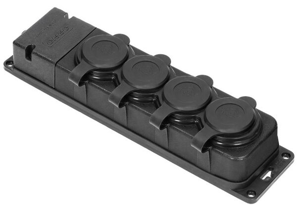 Odolná gumová rozbočka ORNO OR-AE-13167, 4x zásuvka, IP44