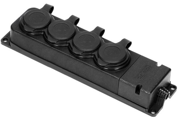 Odolná gumová rozbočka ORNO OR-AE-13167, 4x zásuvka, IP44