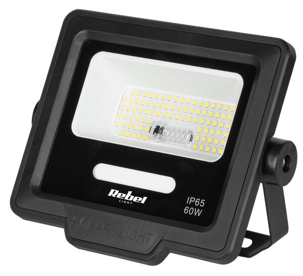 Solární reflektor REBEL URZ3626, 500lm, IP65, 6800K, 3,2 V, 4000mAh, 6W, černá