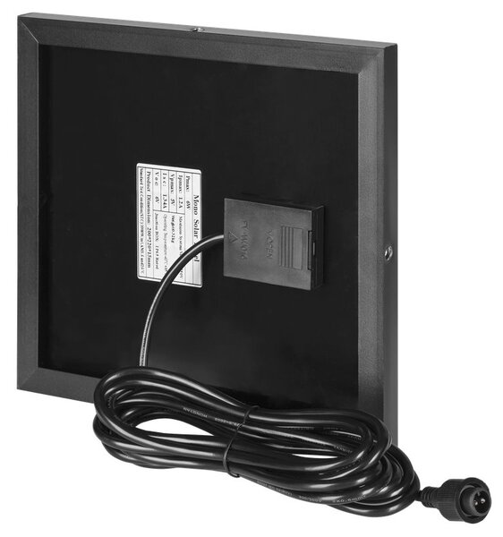 Solární reflektor REBEL URZ3626, 500lm, IP65, 6800K, 3,2 V, 4000mAh, 6W, černá
