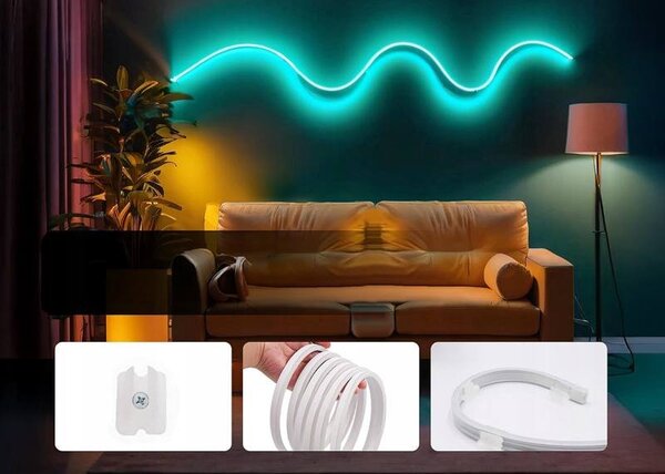 Smart LED pásek NEON RGB-IC 10m, IP65, bluetooth, časovač, ovladač HQ