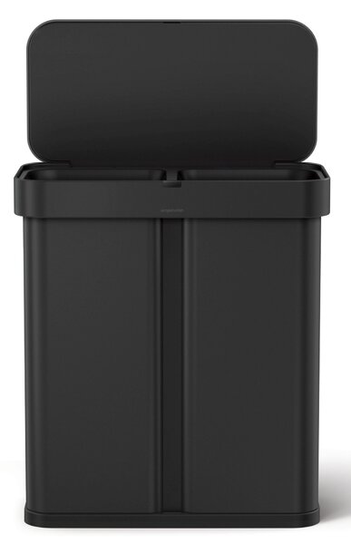 Simplehuman bezdotykový koš s hlasovým ovládáním,tříděný odpad,58L,matná černá ocel,ST2043