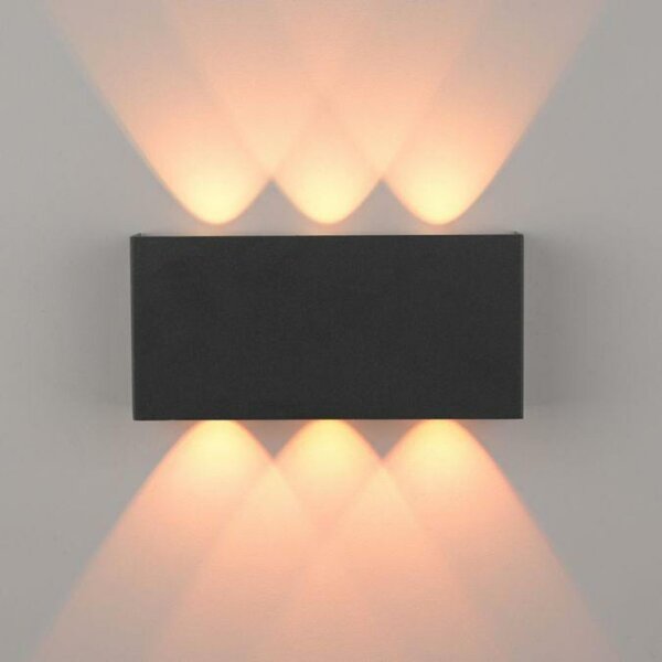 JUST LIGHT LED nástěnné svítidlo antracit Smarthome dálkový ovladač stmívatelné s aplikací Tuya RGB/2700-5000K LD 16488-13