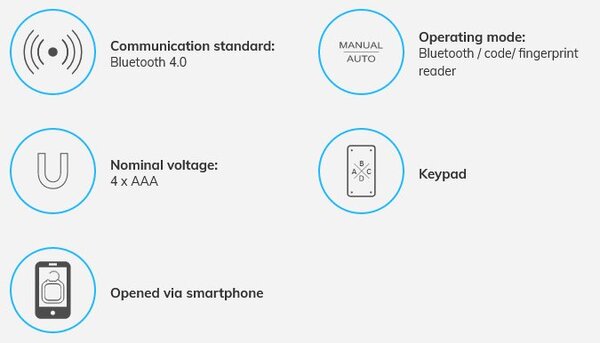 Chytrá klika s dotykovou klávesnicí a čtečkou otisků prstů ORNO OR-ZS-853/N , Bluetooth 4.0, nikl