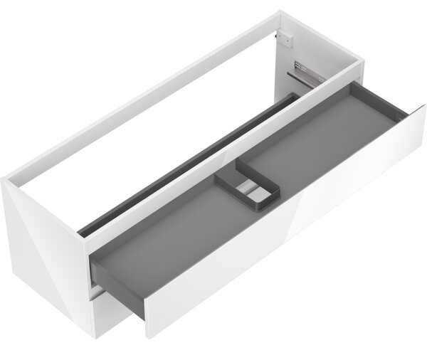 Mexen Orio, koupelnová skříňka pod umyvadlo 140 cm, 2 zásuvky, bílá lesklá, 91A10-14047-2-BFF00
