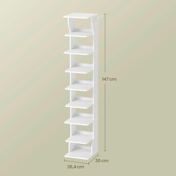 REGÁL NA BOTY, bílá, 26,4/147/30 cm Boxxx - Online Only šatny & botníky, Online Only