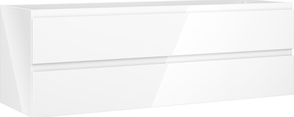 Mexen Orio, koupelnová skříňka pod umyvadlo 140 cm, 2 zásuvky, bílá lesklá, 91A10-14047-2-BFF00