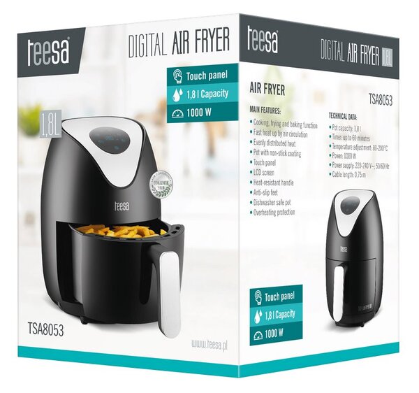 Fritéza horkovzdušná TEESA DIGITAL AIR FRYER TSA8053, 1,8L, 1000W