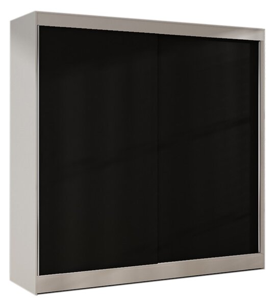 Šatní skříň BASTI X, 200x215x58, bílá/černá