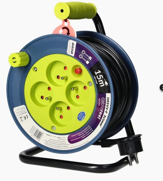 Prodlužovací přívod ORNO OR-AE-1339/L, 15m, 4x zásuvka, H05VV-F 3x1 PVC