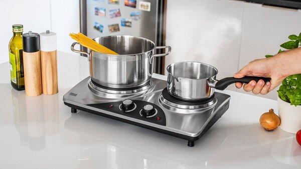 Vařič elektrický dvouplotýnkový TEESA TSA0203, 2500W, nerez