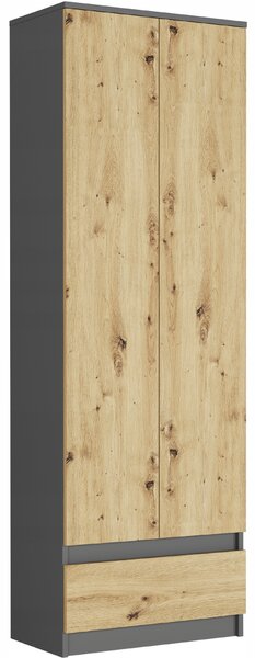 Policová skříň Beltara (antracit + artisan). Akce -13%