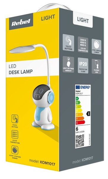 Stolní lampa dětská s regulací REBEL KOM1017, robot