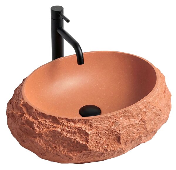 Rea Mika, umyvadlo na desku 500x380x150 mm, terracotta-imitace kamene, REA-U7349