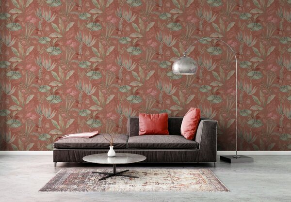 A.S. Création | Vliesová tapeta na zeď Famous Garden 39348-2 | 0,53 x 10,05 m | růžová, zelená, červená