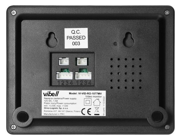 Videozvonek ORNO VI-VID-RO-1077, Vibell Lira, rodinný, LCD 4,3"