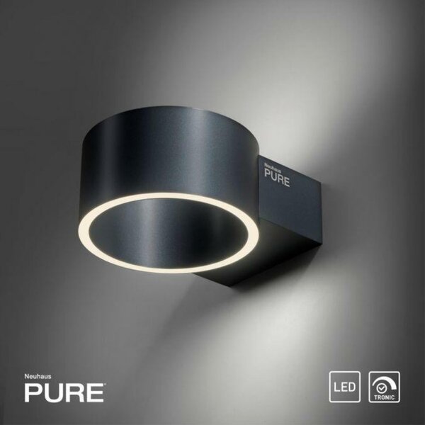 PAUL NEUHAUS Nástěnné svítidlo PURE LED 10W 2700K šedá mystic 8561-15