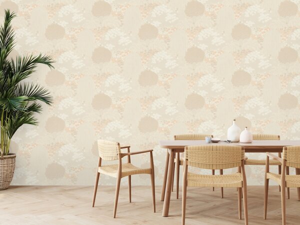 A.S. Création | Vliesová tapeta na zeď Famous Garden 39350-2 | 0,53 x 10,05 m | krémová, béžová, meruňková, růžová