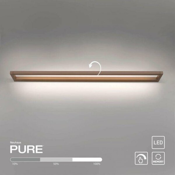 PAUL NEUHAUS LED nástěnné svítidlo PURE Puro dotykový stmívač otočné 3000K bronz 9114-97