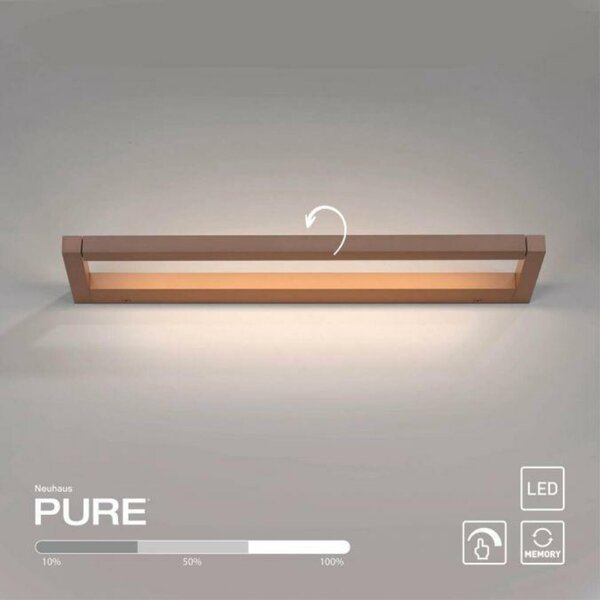PAUL NEUHAUS LED nástěnné svítidlo PURE Puro otočné dotykový stmívač 3000K bronz 9113-97
