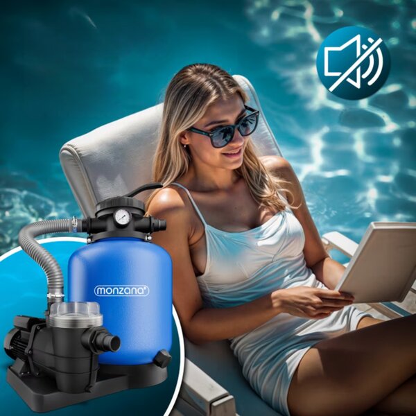 Písková filtrace k bazénu AQUA s předfiltrem, 13 200 l/h, modrá Monzana