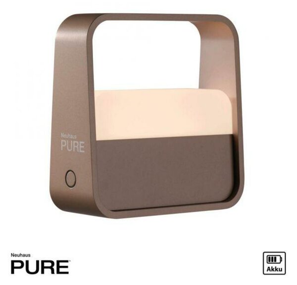 PAUL NEUHAUS LED stolní lampa Pure Go bronz na baterie dotykový vypínač USB 2700K PN 4055-97
