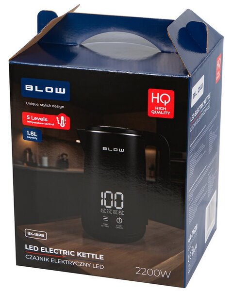 Rychlovarná konvice s nastavením teploty 2200W BLOW BK-18PB