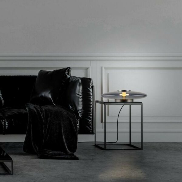 PAUL NEUHAUS LED stolní lampa PURE Vitrum dotykový vypínač stmívatelné 2700K platina / kouřová 4080-15
