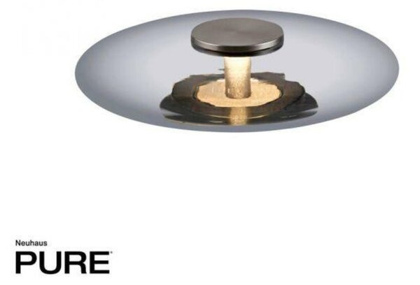 PAUL NEUHAUS LED stolní lampa PURE Vitrum dotykový vypínač stmívatelné 2700K platina / kouřová 4080-15