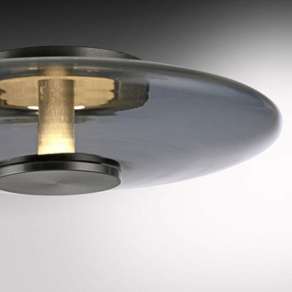 PAUL NEUHAUS LED stolní lampa PURE Vitrum dotykový vypínač stmívatelné 2700K platina / kouřová 4080-15