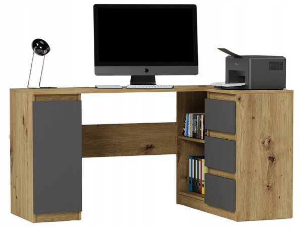 Rohový PC stolek Nyper (artisan + antracit). Akce -18%