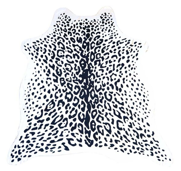 Osuška LEOPARD 146 x 150 cm černobílá, 100% polyester