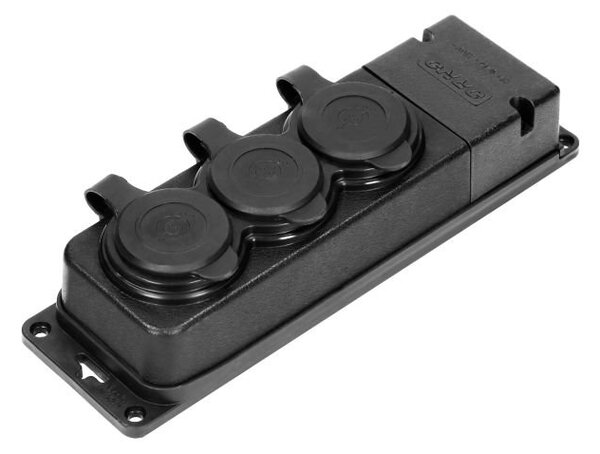 Odolná gumová rozbočka ORNO OR-AE-13166, 3x zásuvka, IP44