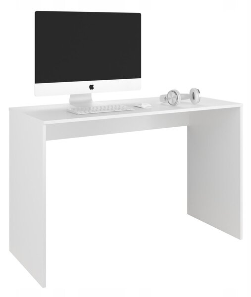 Rohový PC stolek Nokru (bílá). Akce -16%