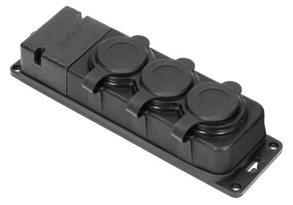 Odolná gumová rozbočka ORNO OR-AE-13166, 3x zásuvka, IP44