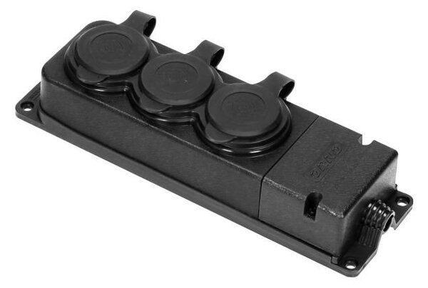 Odolná gumová rozbočka ORNO OR-AE-13166, 3x zásuvka, IP44