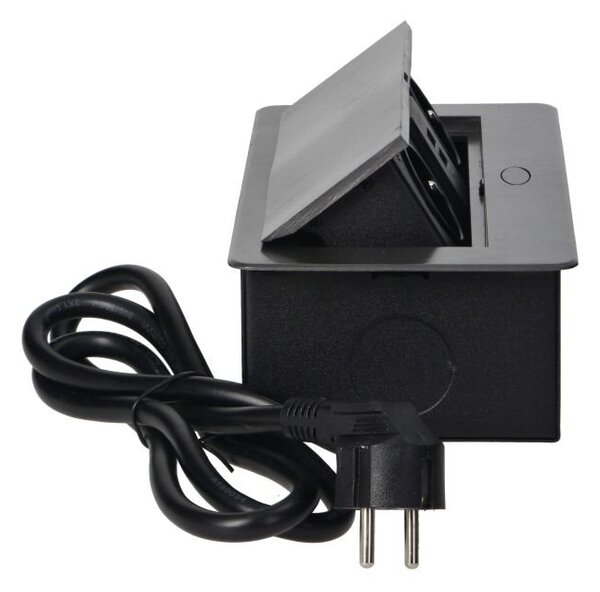 Výklopný blok zapuštěný ORNO OR-AE-13126/GR, 2x 230V a 2x USB, grafitová