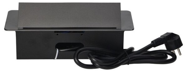 Výklopný blok zapuštěný ORNO OR-AE-13126/GR, 2x 230V a 2x USB, grafitová