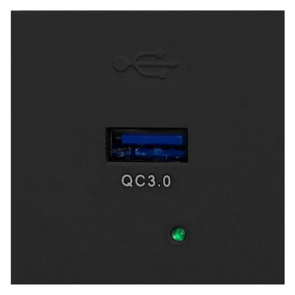ORNO Modulární nabíjecí USB port OR-GM-9010/B/USBQ, Quick charge, barva černá