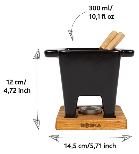Sada na fondue Tapas, 300ml, Boska, černá