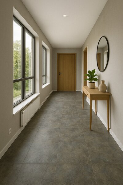 Beaulieu International Group, PVC podlaha - lino Texo 2321, na míru, šíře 2m,3m,4m, šedá, filc, chodba / předsíň
