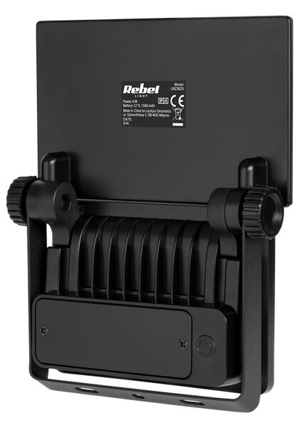 Solární reflektor REBEL URZ3625, 800lm, IP54, 6500K, 3,7 V, 1500 mAh, 6W, černá