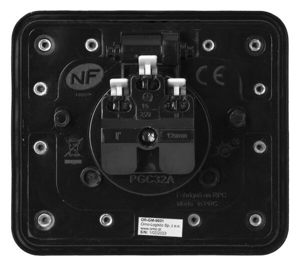 Zapuštěná zásuvka s víčkem, hermeticky uzavřená ORNO OR-GM-9031, nerez IP55