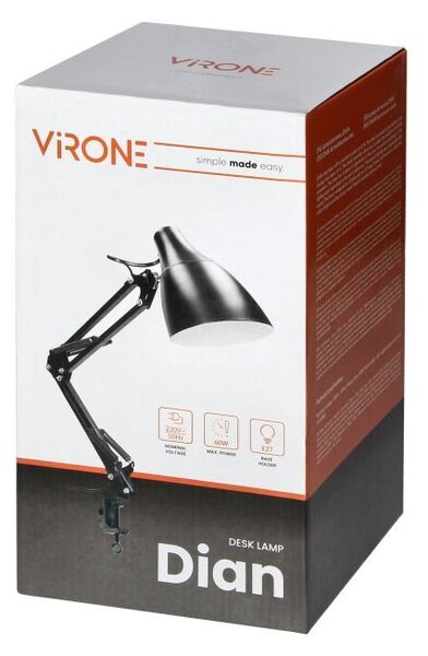 Kancelářská stolní lampa šroubovací ORNO VIRONE DIAN DL-13/W 60W, bílá