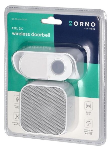 Bezdrátový zvonek ORNO OR-DB-KA-171/W, dosah až 150m, bílá