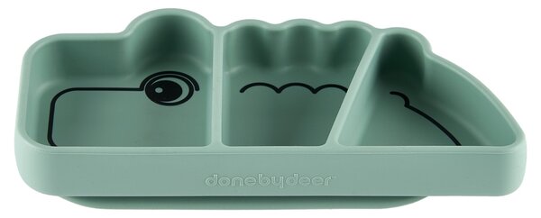 -25 % Dny MOMENTI– Zelený silikonový talíř Done by Deer Croco s přísavkou